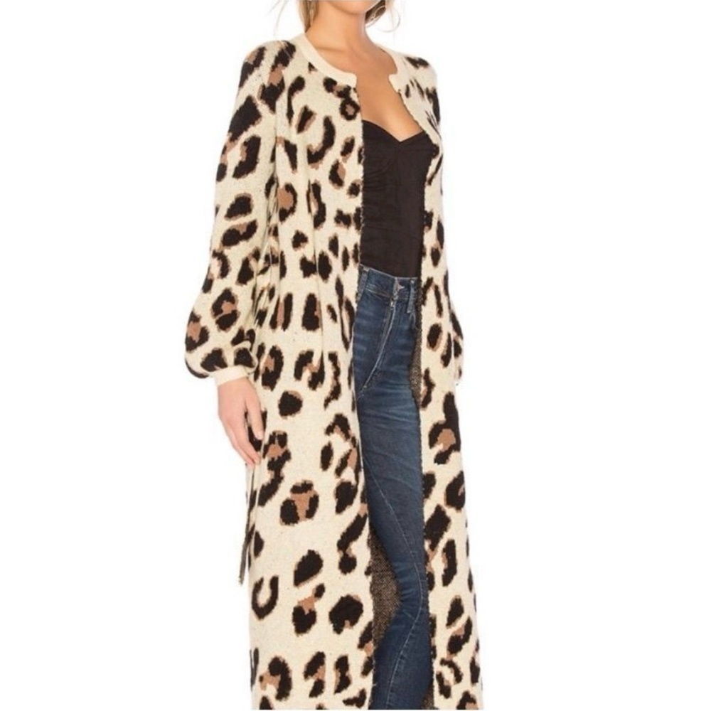 Lovers + Friends Leopard print maxi sweater